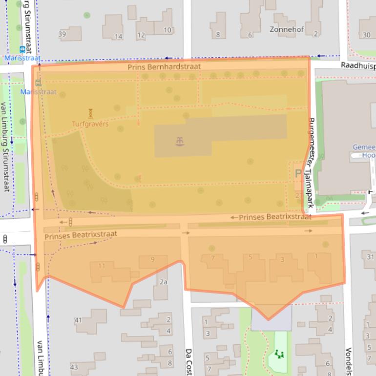 Kaart van postcodegebied 7901BR.