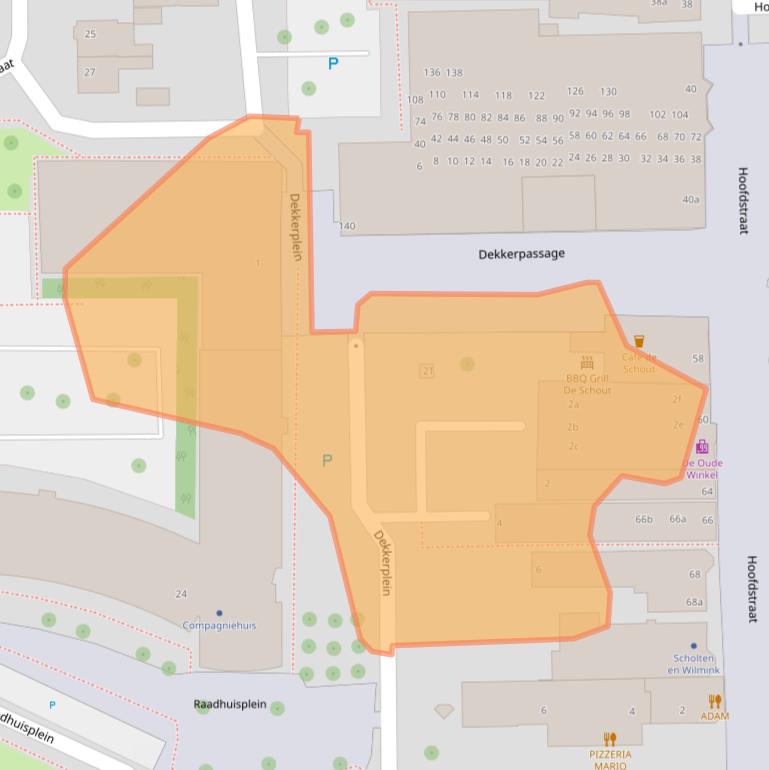 Kaart van postcodegebied 7901BZ.