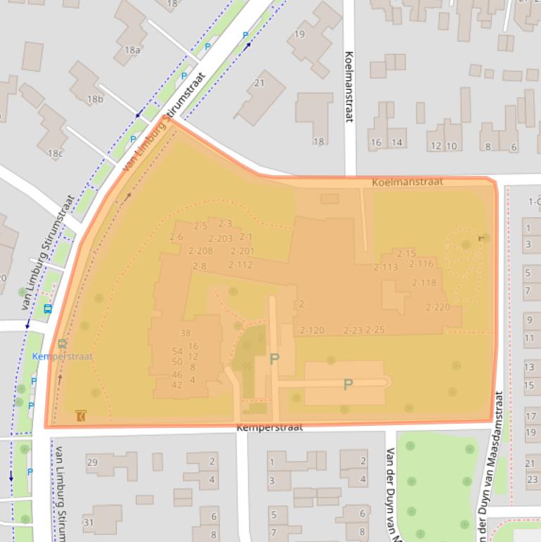 Kaart van postcodegebied 7901CB.