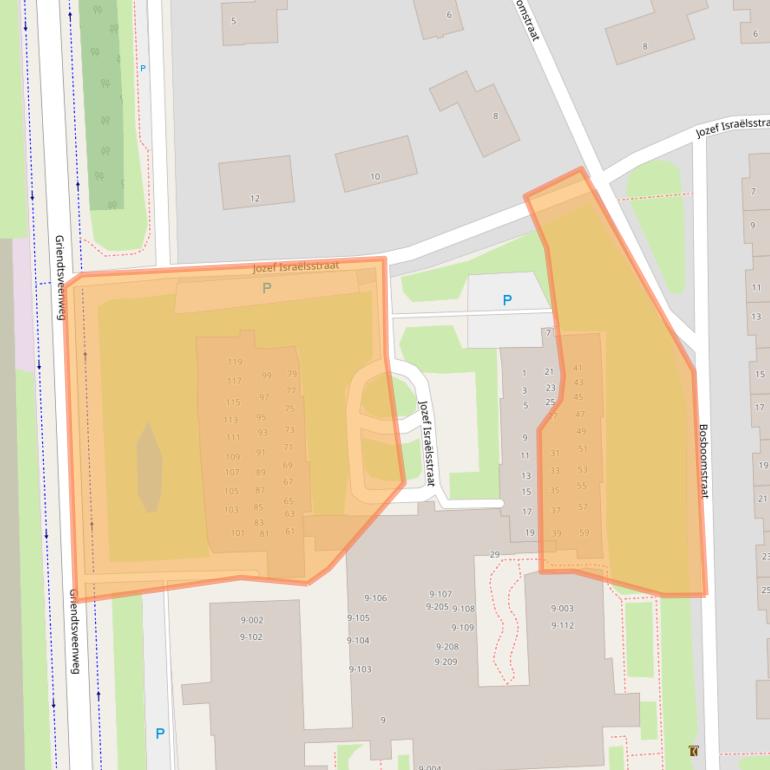 Kaart van postcodegebied 7901CJ.