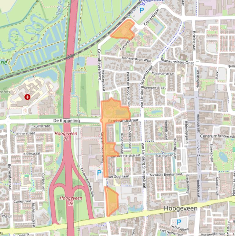 Kaart van postcodegebied 7901EB.