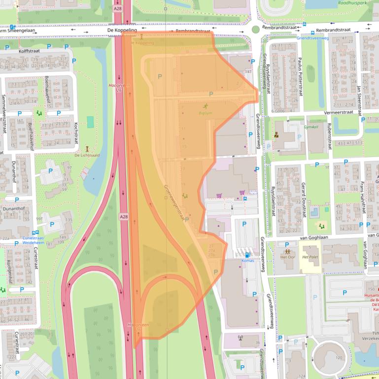 Kaart van postcodegebied 7901ED.