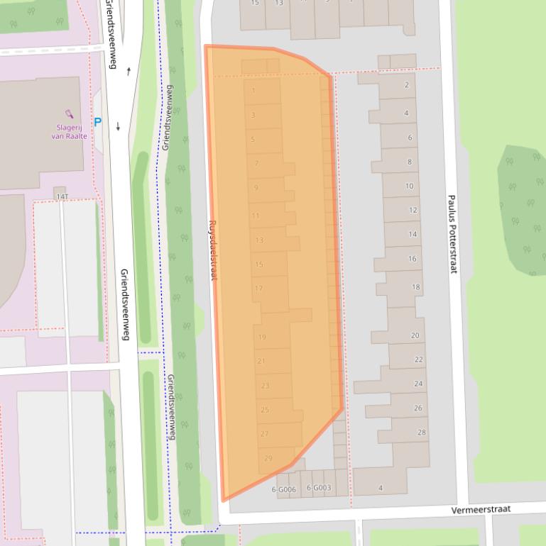 Kaart van postcodegebied 7901GB.