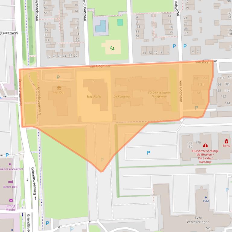 Kaart van postcodegebied 7901GK.