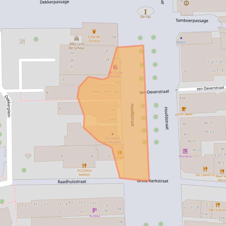 Kaart van postcodegebied 7901JS.