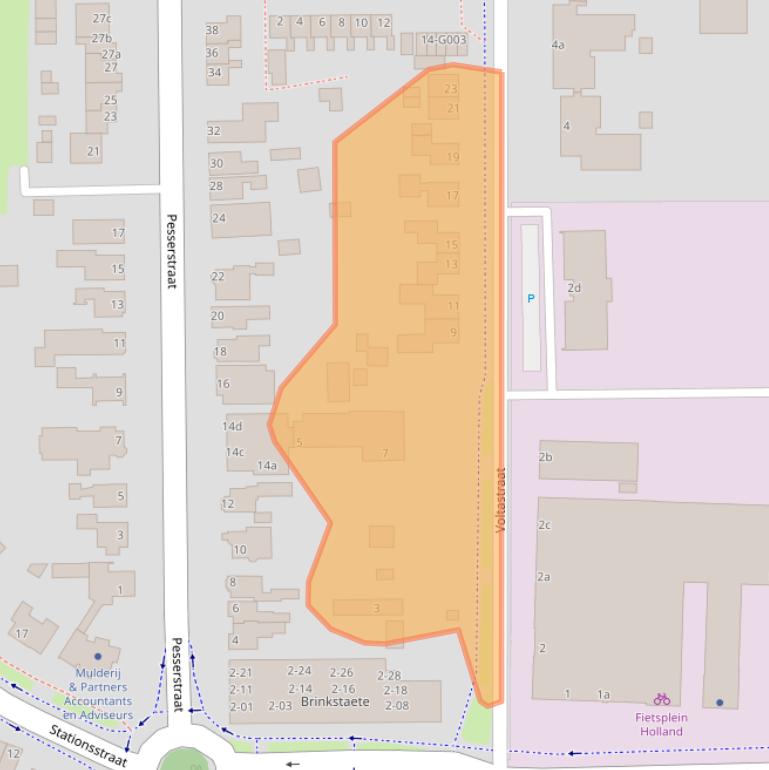 Kaart van postcodegebied 7901LJ.