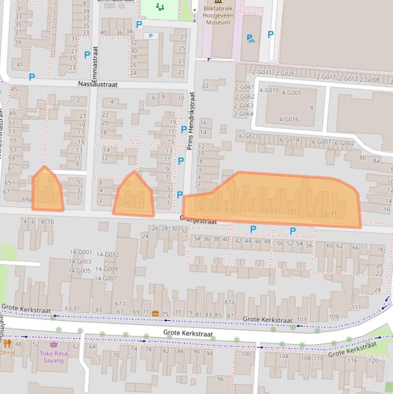 Kaart van postcodegebied 7902CA.