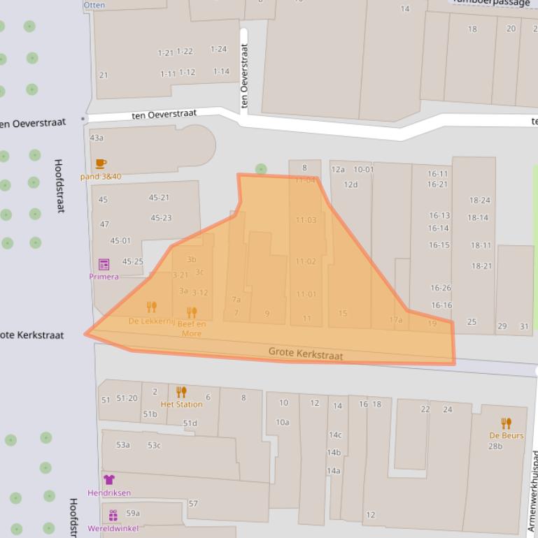 Kaart van postcodegebied 7902CD.