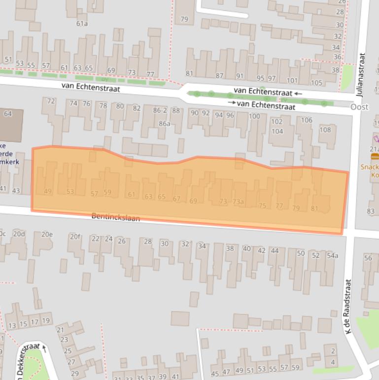 Kaart van postcodegebied 7902GB.