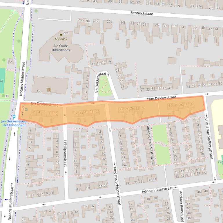 Kaart van postcodegebied 7902JJ.