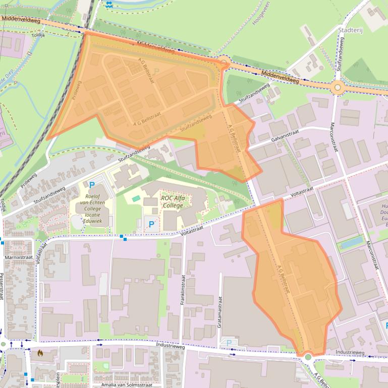 Kaart van postcodegebied 7903AD.