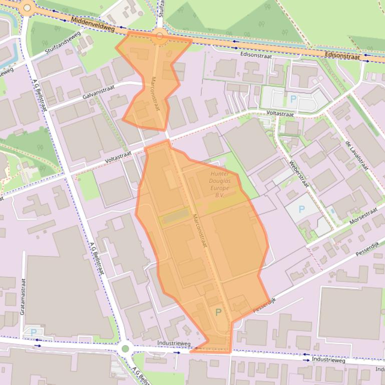 Kaart van postcodegebied 7903AG.