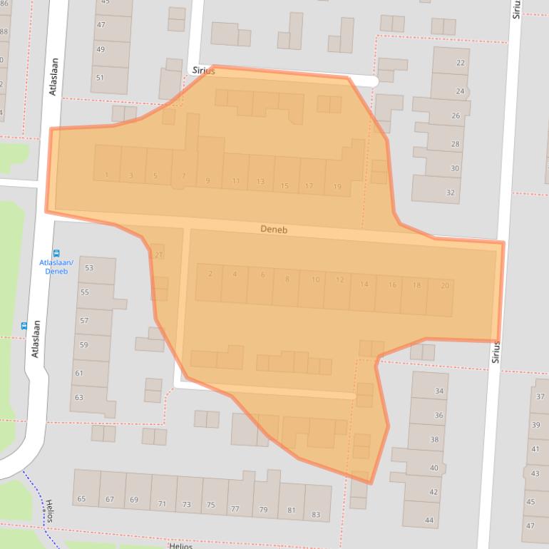 Kaart van postcodegebied 7904JA.