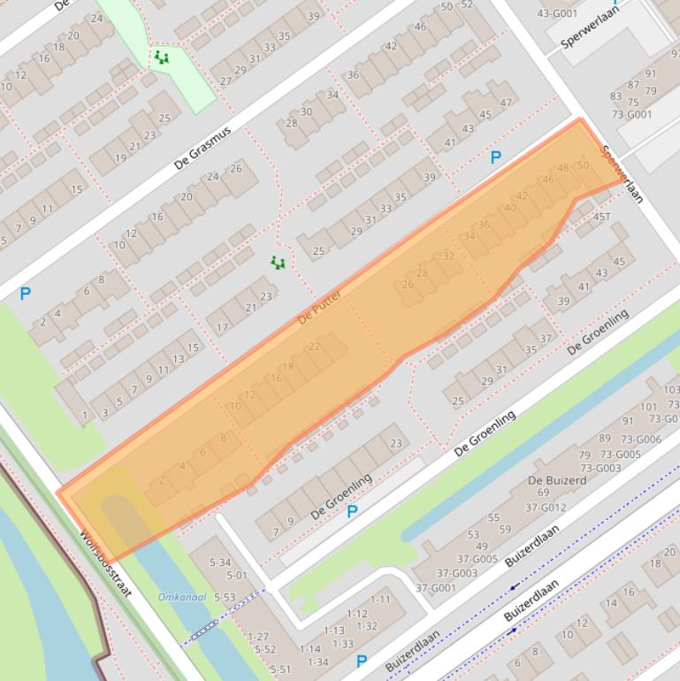 Kaart van postcodegebied 7905AX.