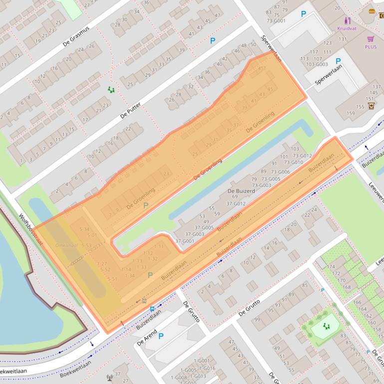 Kaart van postcodegebied 7905AZ.