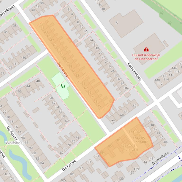 Kaart van postcodegebied 7905HB.