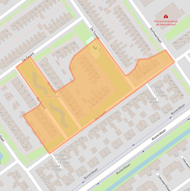 Kaart van postcodegebied 7905HE.