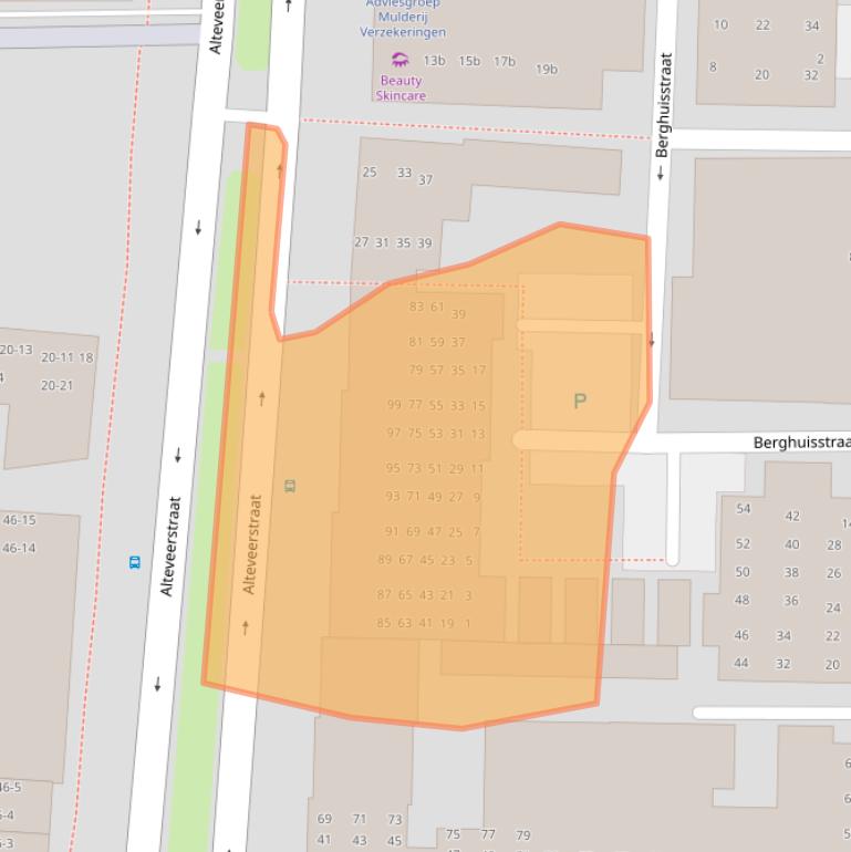 Kaart van postcodegebied 7906AC.