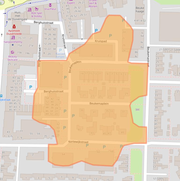 Kaart van postcodegebied 7906AK.