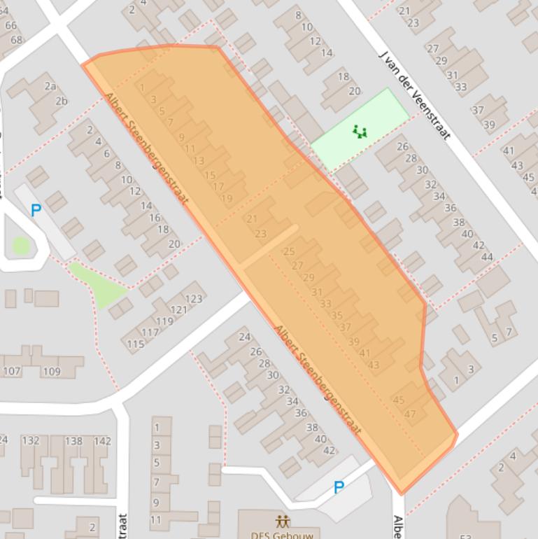 Kaart van postcodegebied 7906BE.