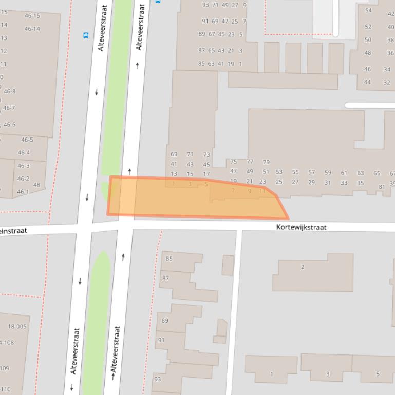 Kaart van postcodegebied 7906BN.