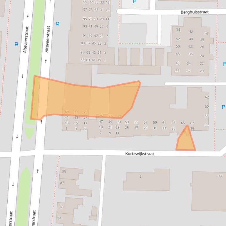 Kaart van postcodegebied 7906BS.