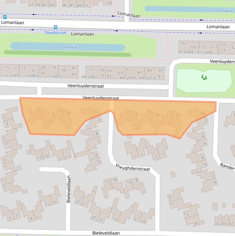 Kaart van postcodegebied 7906HJ.