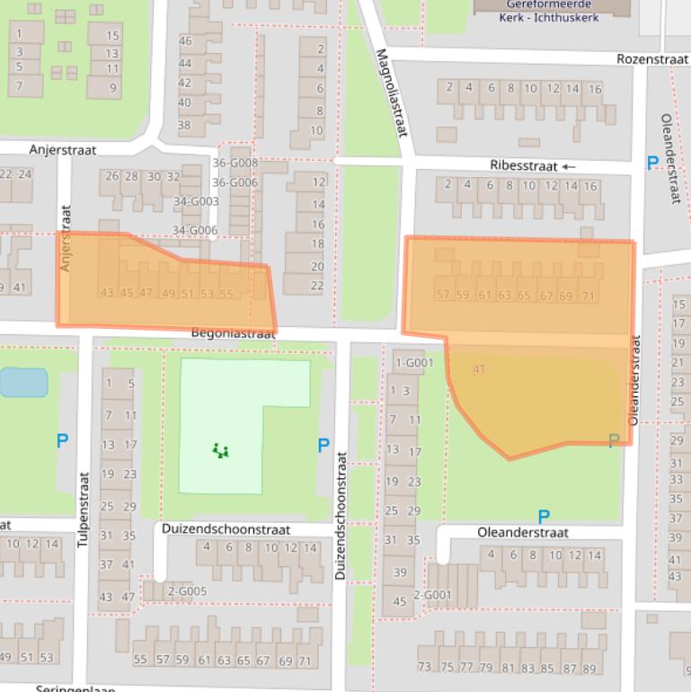 Kaart van postcodegebied 7906JB.