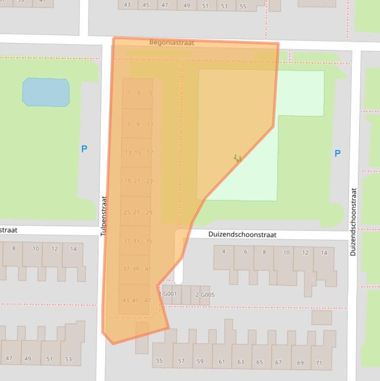 Kaart van postcodegebied 7906JJ.