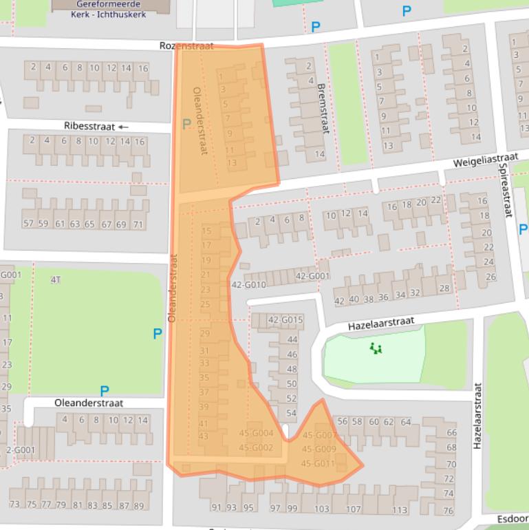 Kaart van postcodegebied 7906JS.