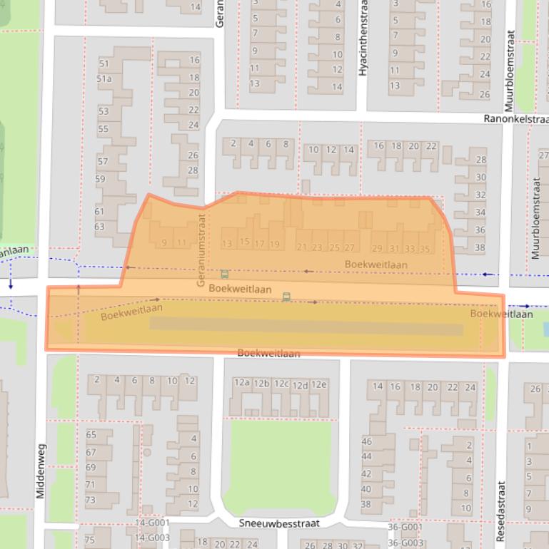 Kaart van postcodegebied 7906LA.