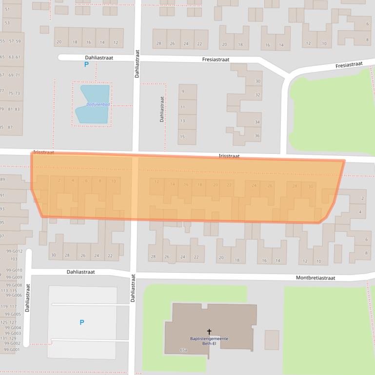 Kaart van postcodegebied 7906NH.