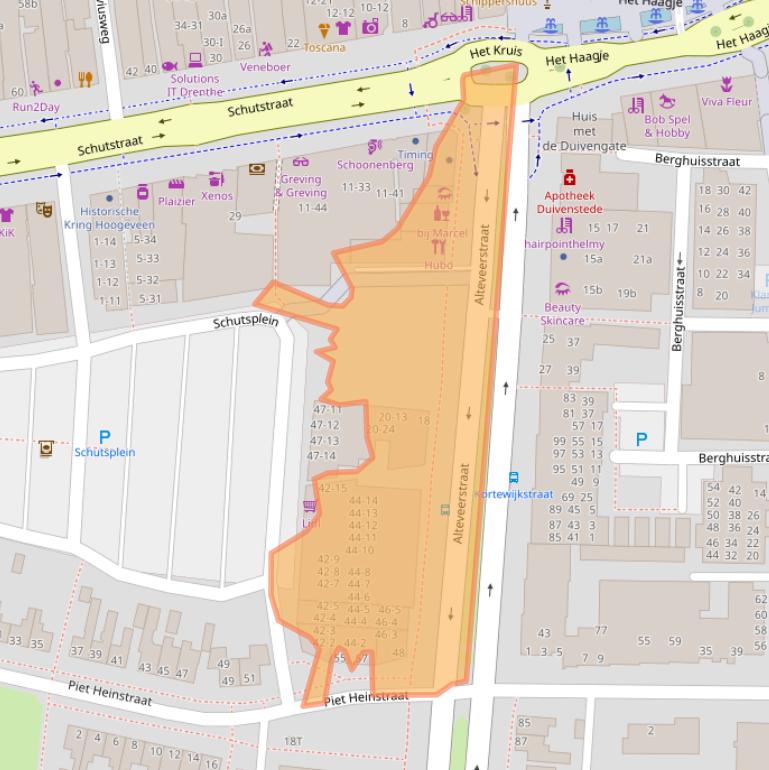 Kaart van postcodegebied 7907AA.