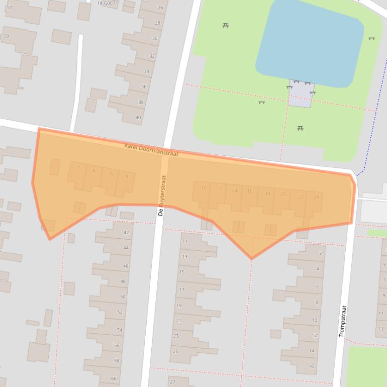 Kaart van postcodegebied 7907AG.