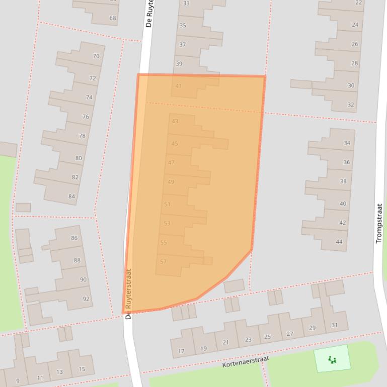 Kaart van postcodegebied 7907AJ.