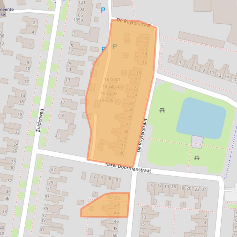 Kaart van postcodegebied 7907AK.