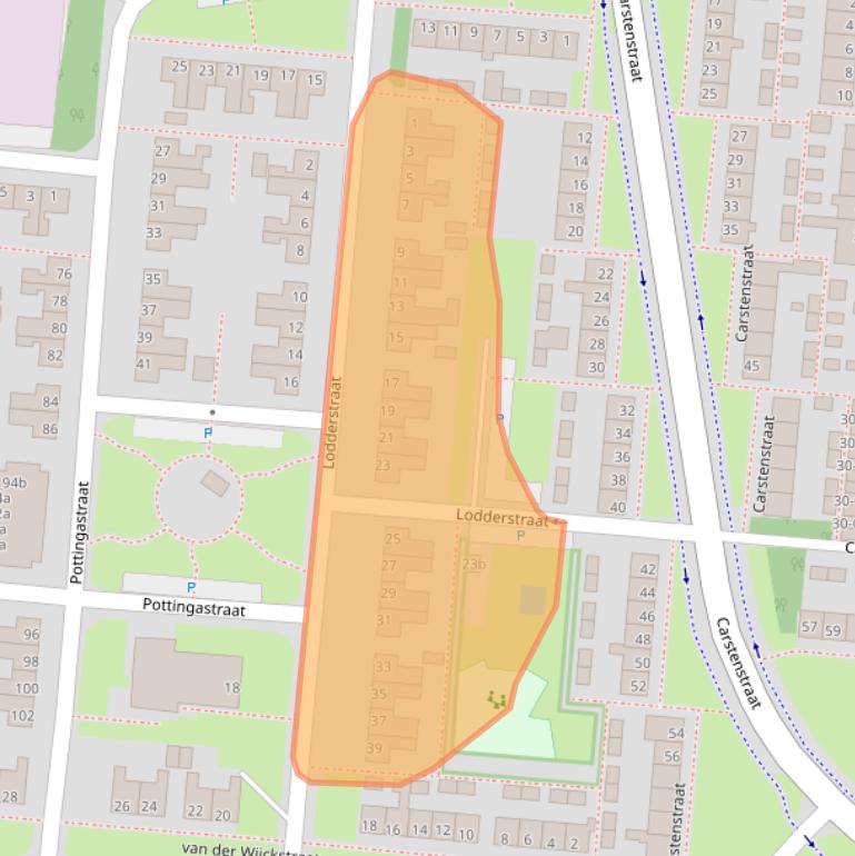 Kaart van postcodegebied 7907EE.