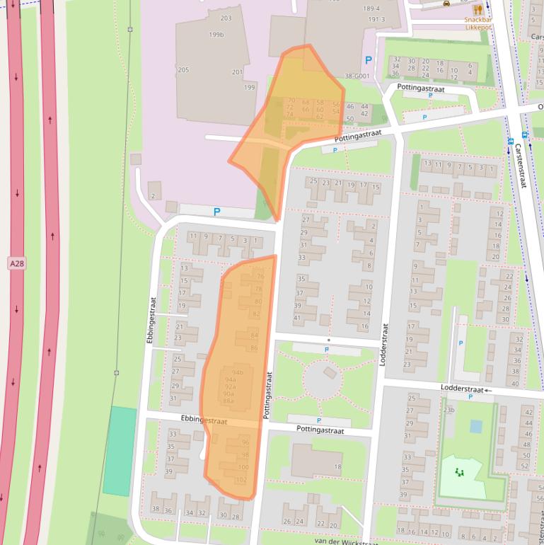 Kaart van postcodegebied 7907EK.