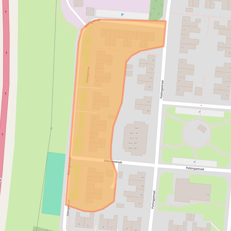 Kaart van postcodegebied 7907EL.