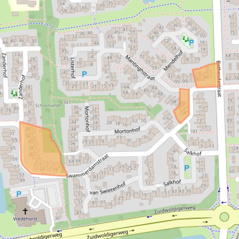 Kaart van postcodegebied 7908AK.