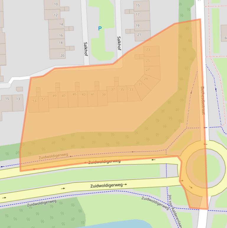 Kaart van postcodegebied 7908AM.