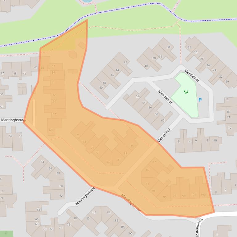 Kaart van postcodegebied 7908AW.