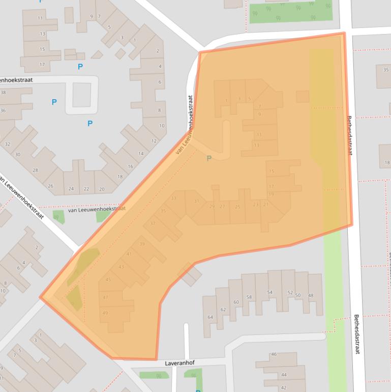 Kaart van postcodegebied 7908BH.