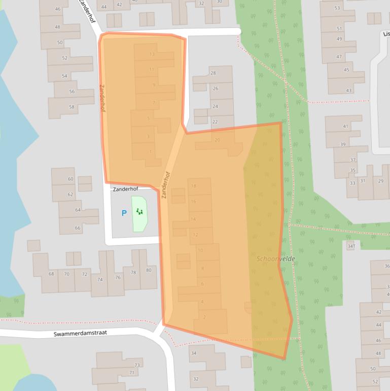 Kaart van postcodegebied 7908CA.