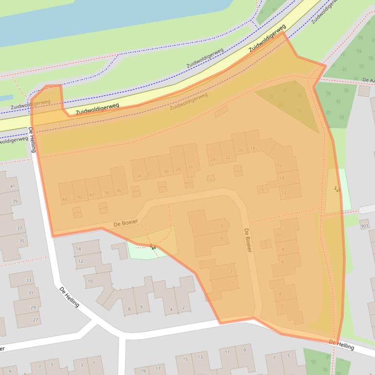 Kaart van postcodegebied 7908EN.