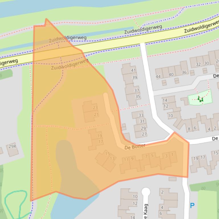 Kaart van postcodegebied 7908ES.