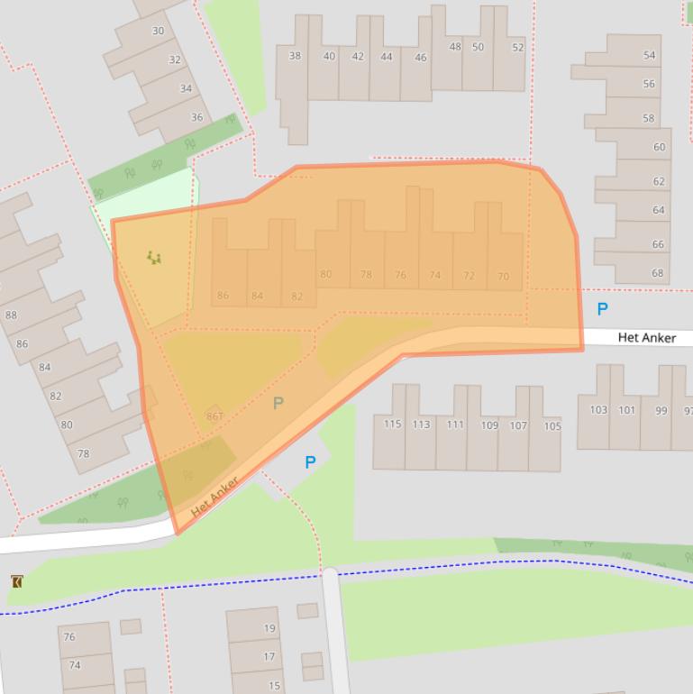 Kaart van postcodegebied 7908GJ.