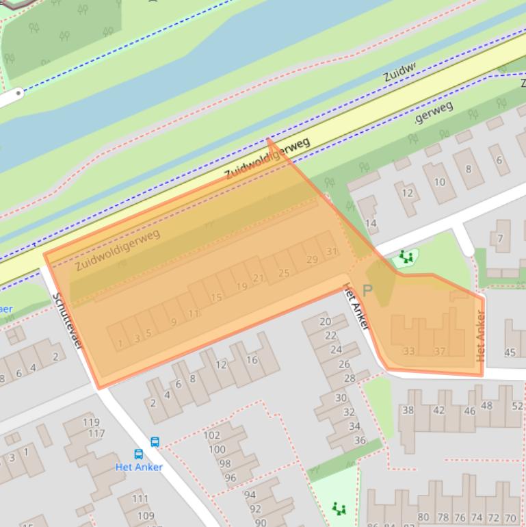 Kaart van postcodegebied 7908GK.