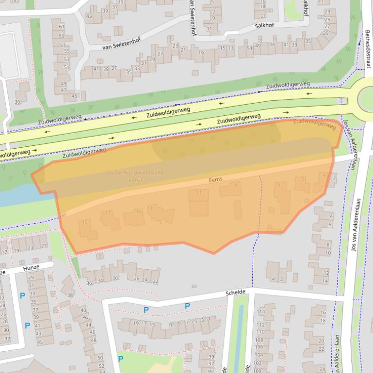 Kaart van postcodegebied 7908HK.
