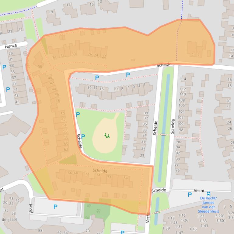 Kaart van postcodegebied 7908HL.